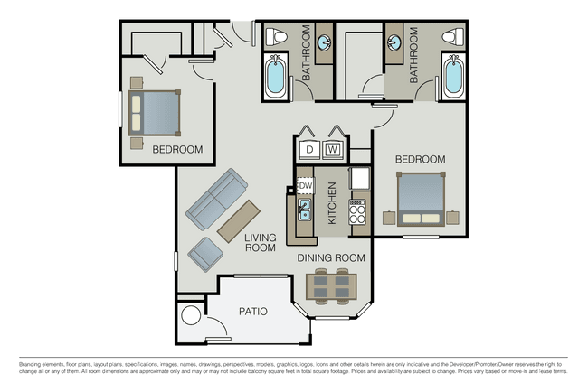 2 Beds • 2 Bath
3D Tour 011931 floor plan