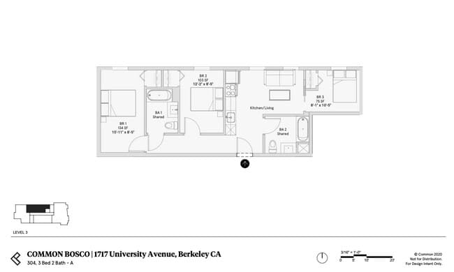 Unit 304 Room 2 in 3B2B (Shared Bathroom) floor plan