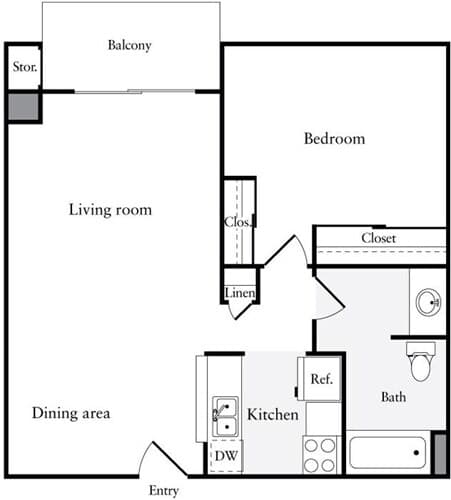 1 Bedroom A 07-7113 floor plan
