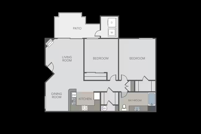 2 Beds • 1 Bath
3D Tour 1420 floor plan