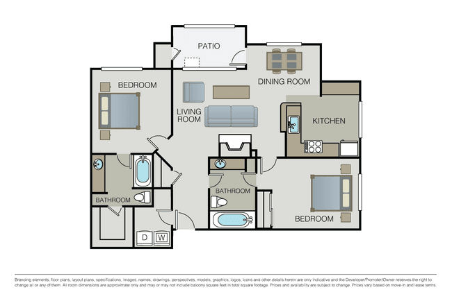 2 Beds • 2 Bath
3D Tour 149 floor plan