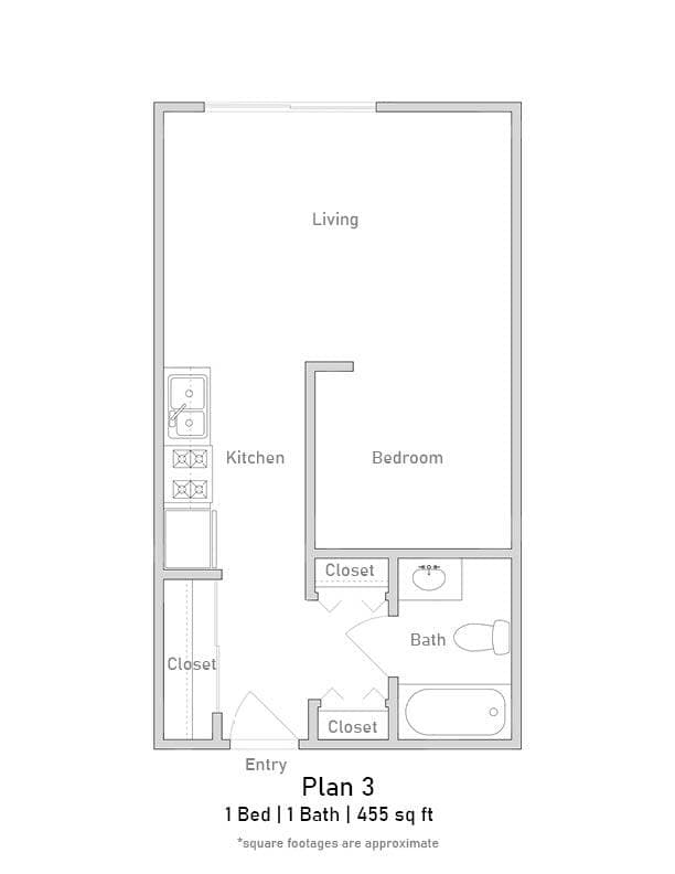 1 Bed • 1 Bath 118 floor plan