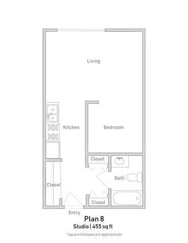Studio - Plan 8 206 floor plan