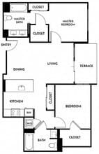 2 Beds • 2 Bath 333 floor plan