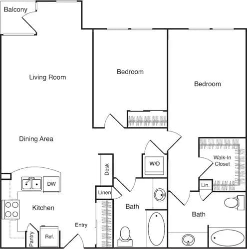Two Bedroom - A B-321 floor plan