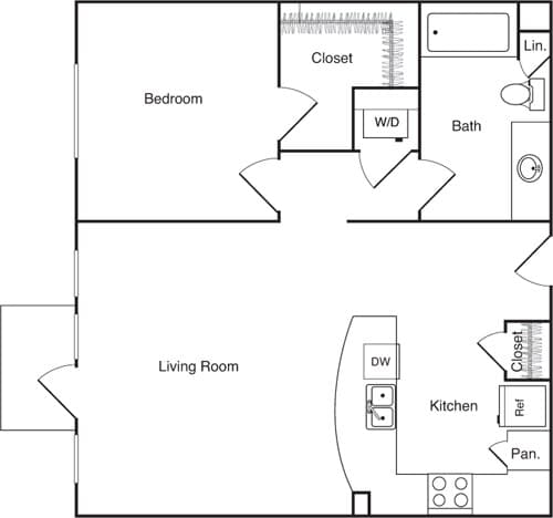 One Bedroom - A B-302 floor plan