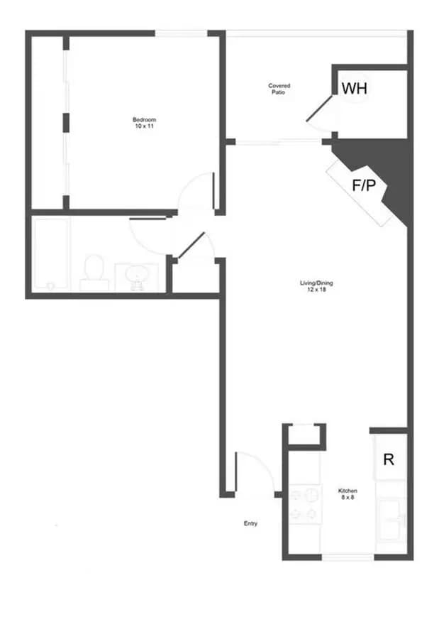 1 Bed • 1 Bath 324 floor plan