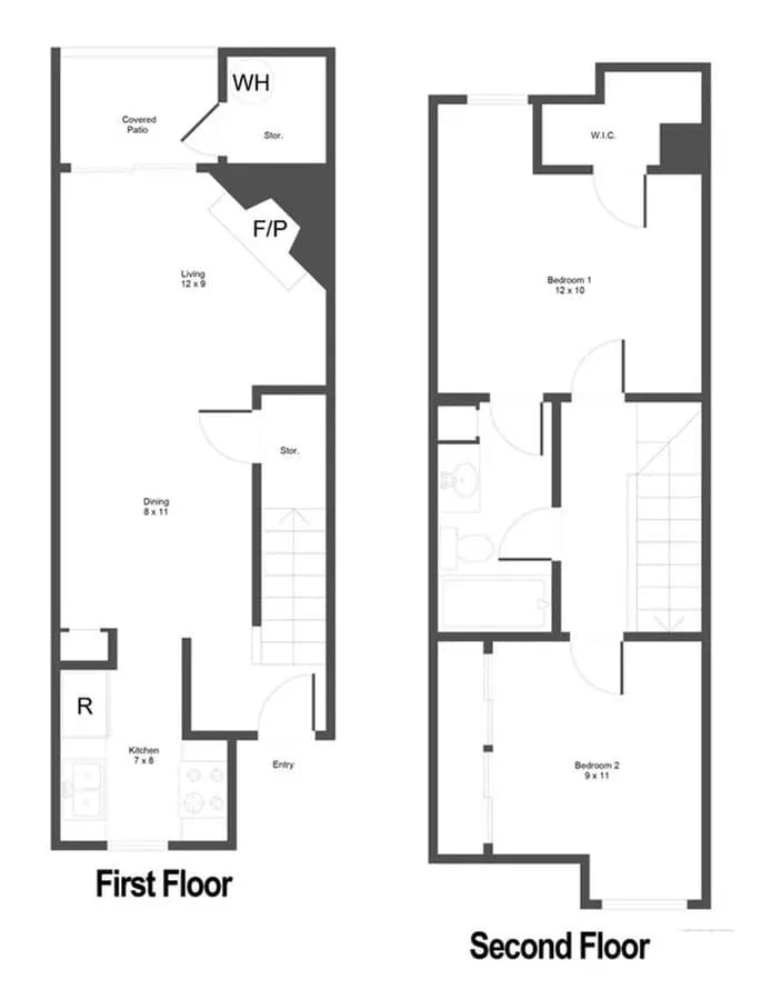 2 Beds • 1 Bath 201 floor plan