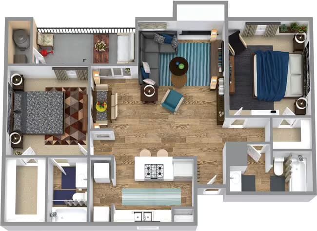 Two Bed Two Bath 2901 floor plan
