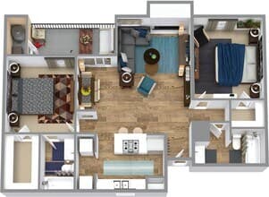 Two Bed Two Bath 3403 floor plan