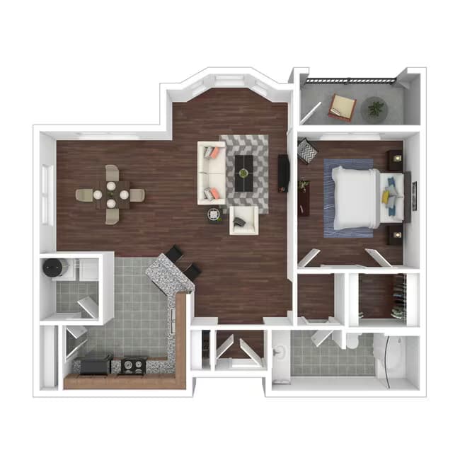 1 Bed • 1 Bath 122 floor plan