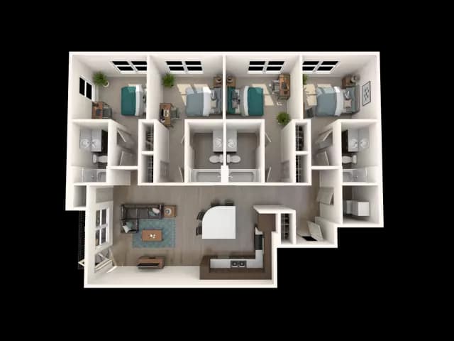 4X4A Private floor plan