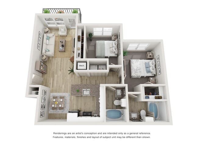 2x2 B107 floor plan