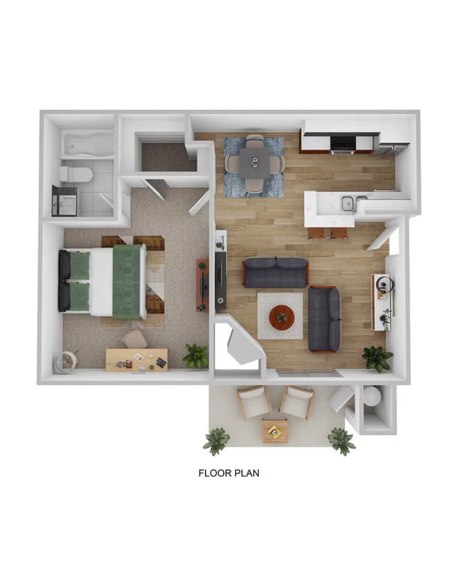 1 Bed • 1 Bath floor plan