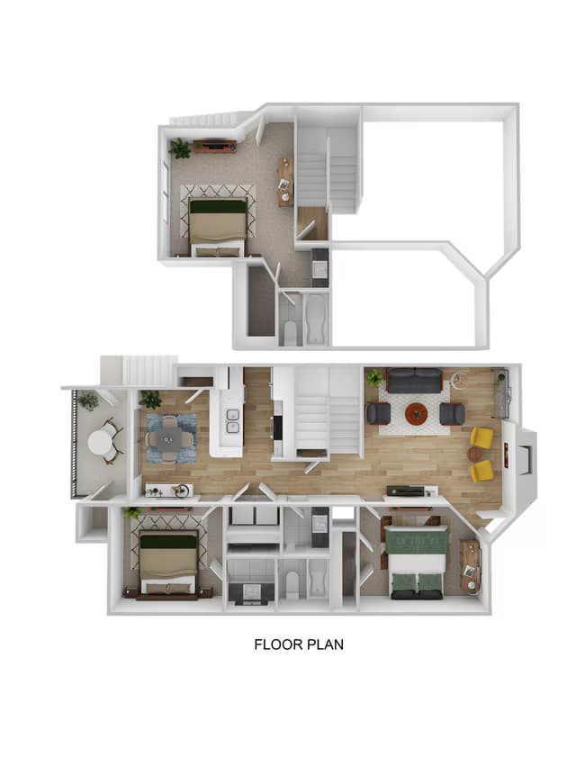 3 Beds • 2 Bath floor plan