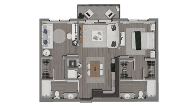 2 Beds • 2 Bath 5204 floor plan