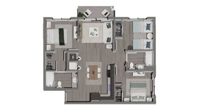 3 Beds • 2 Bath 7302 floor plan