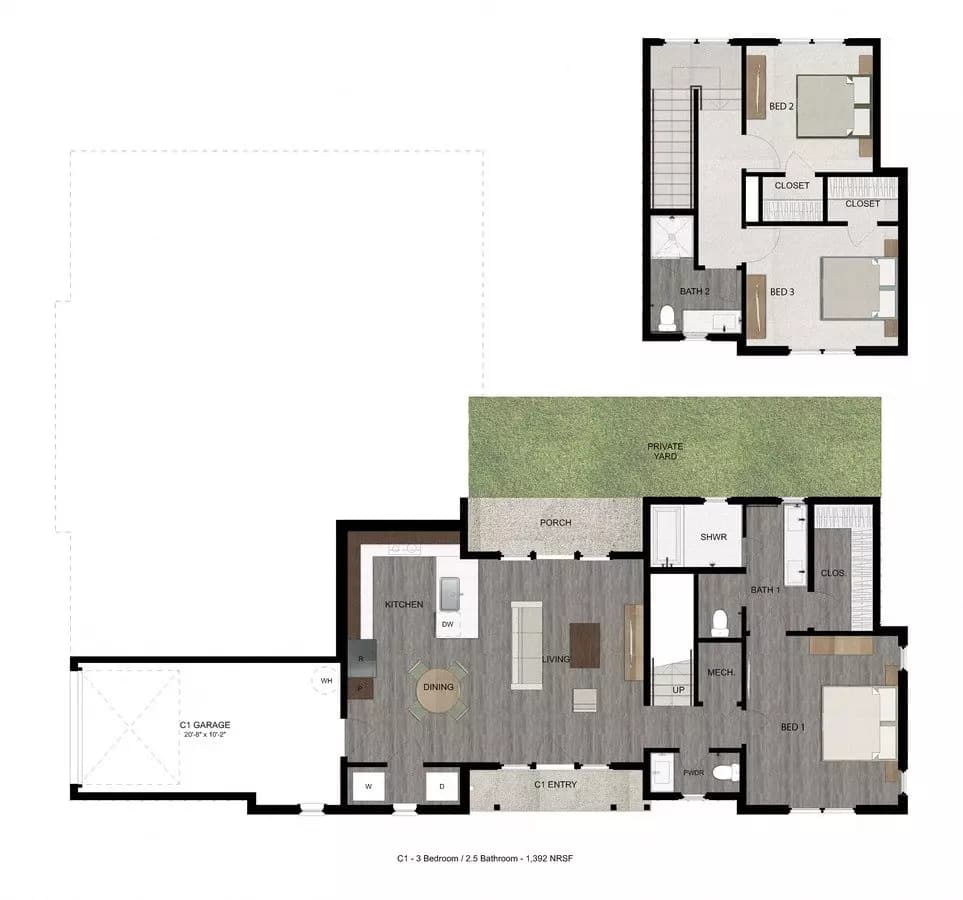3 Beds • 2 Bath 218 floor plan
