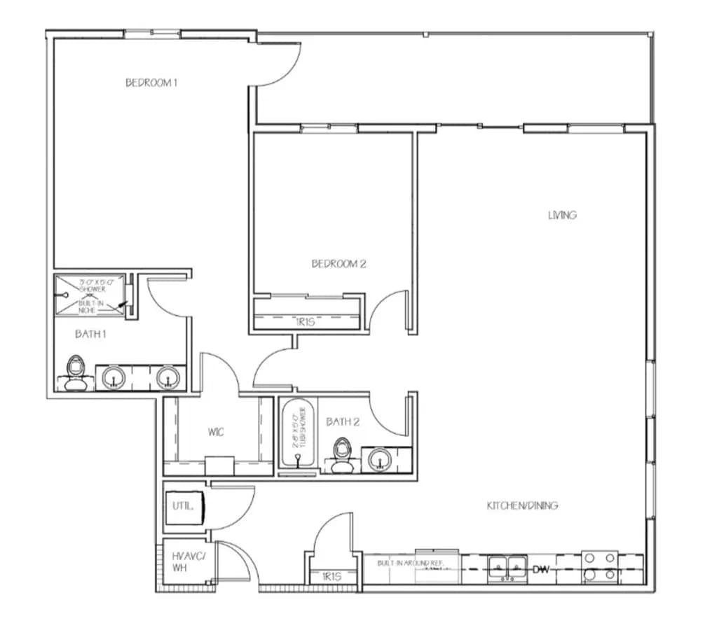 2 Beds • 2 Bath 520 floor plan
