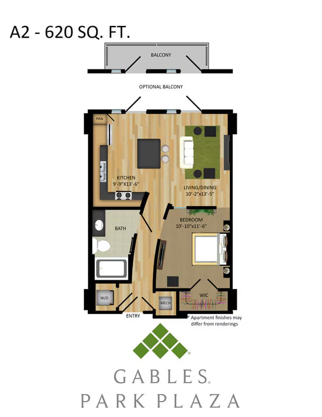 1 Bed • 1 Bath 133 floor plan