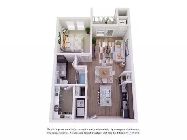 1 Bed - A1 1-1110 floor plan