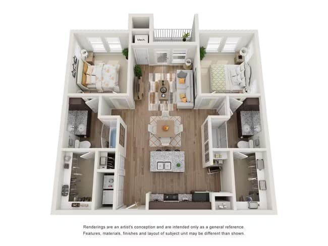 2 Bed - B1 1-1404 floor plan