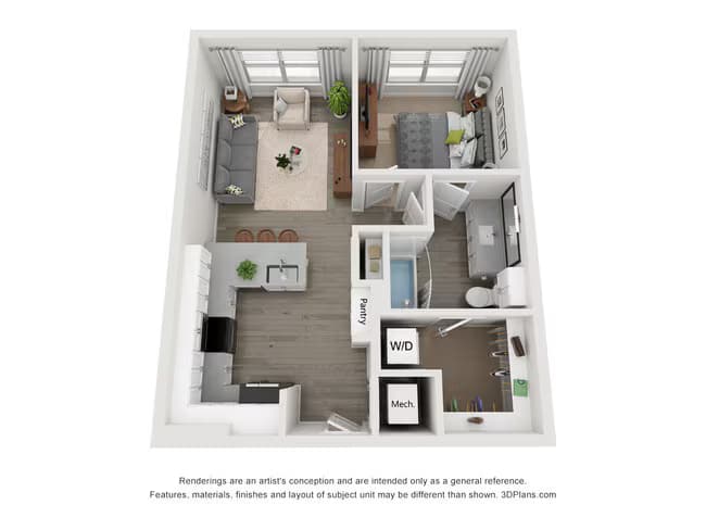 1 Bed • 1 Bath 3306N floor plan