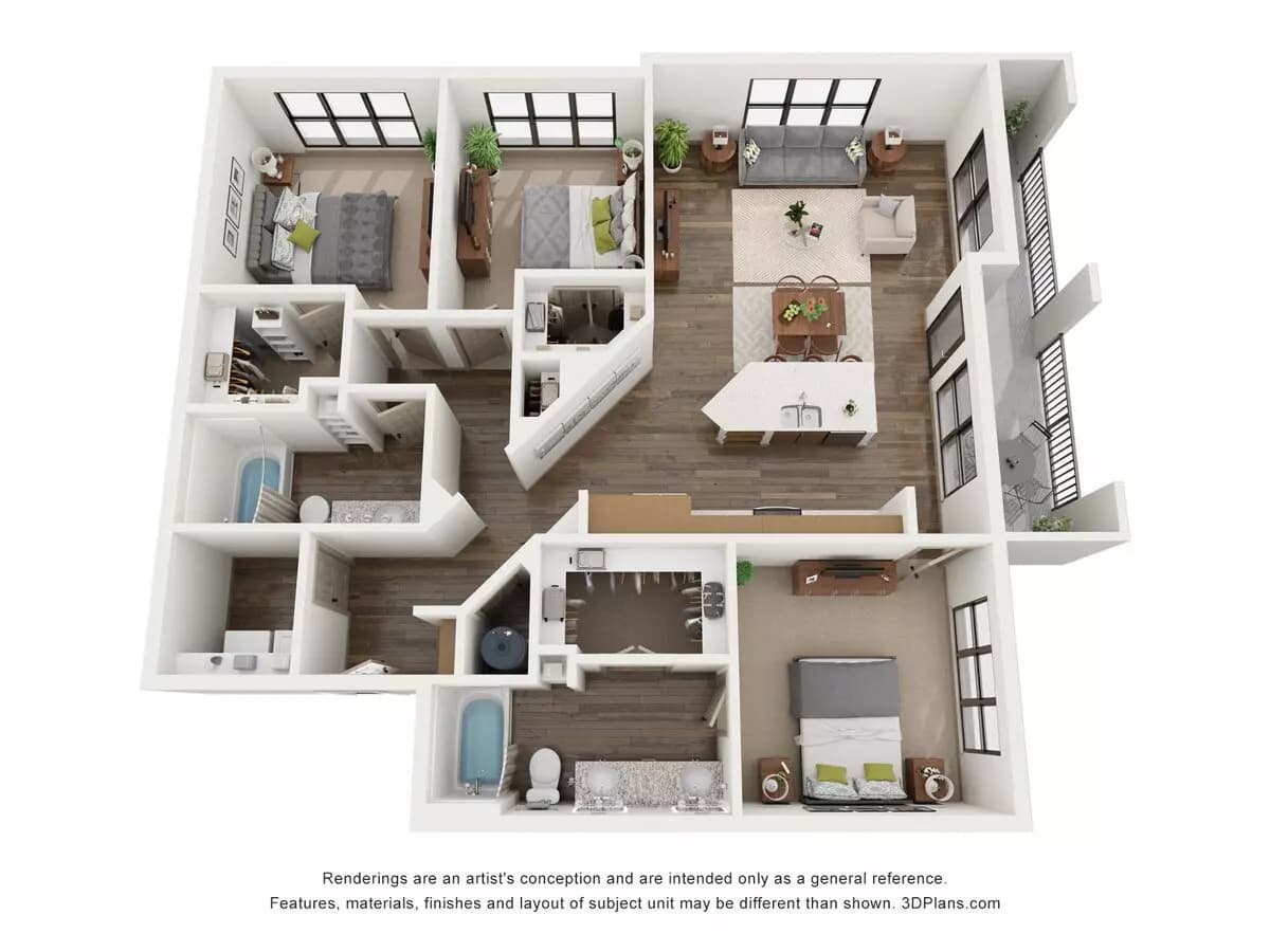 3 Beds • 2 Bath 5302 floor plan