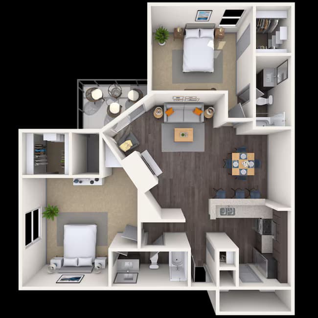 2 Beds • 2 Bath 101036 floor plan