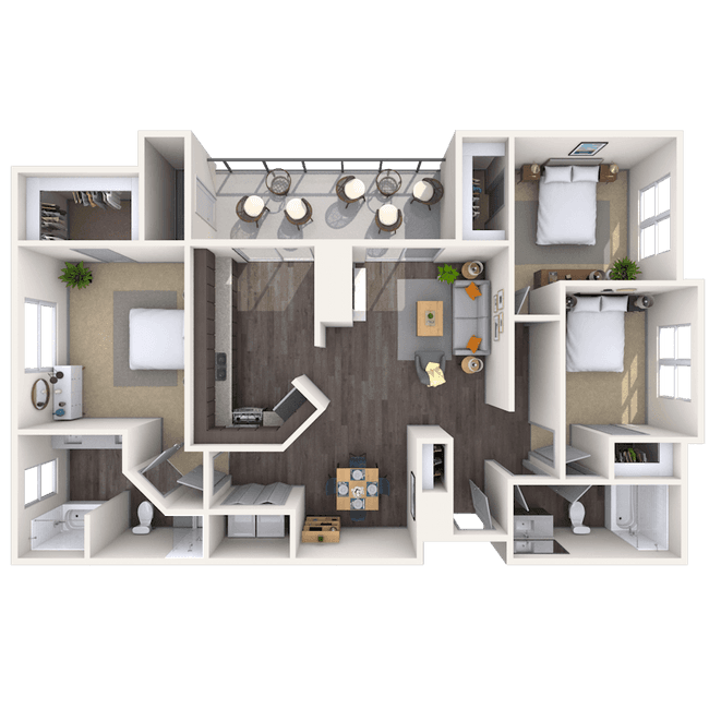 3 Beds • 2 Bath 09931 floor plan