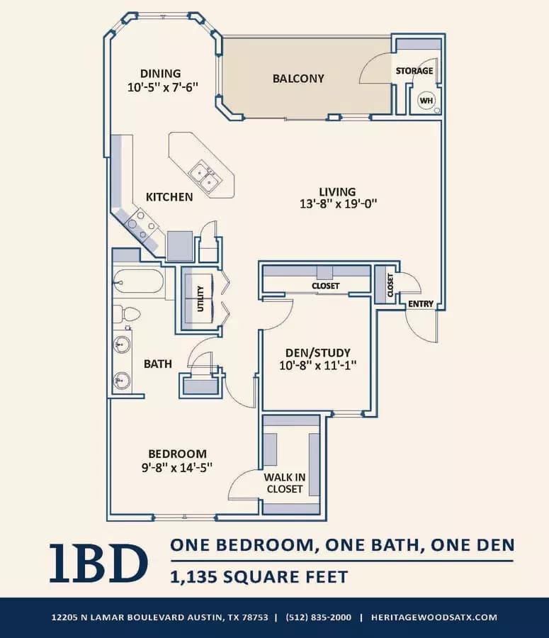 1BD 0313 floor plan
