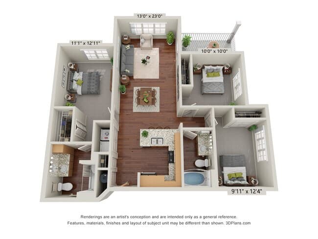 Three Bedroom - B 6108 floor plan