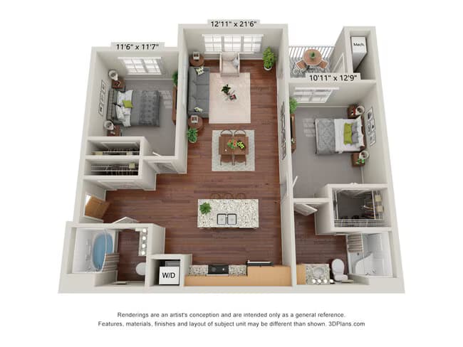 Two Bedroom - B 7204 floor plan