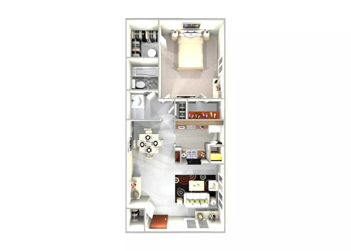 1x1A - Income Restricted B116 floor plan