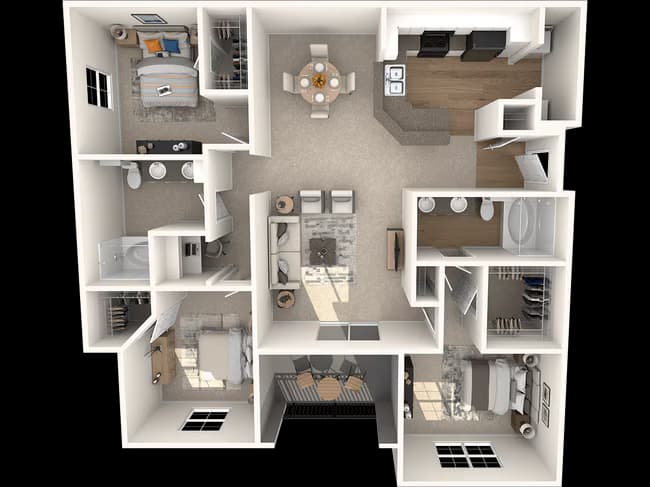 3 Beds • 2 Bath 0521 floor plan