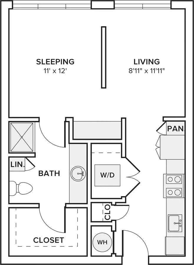 Studio • 1 Bath 463 floor plan
