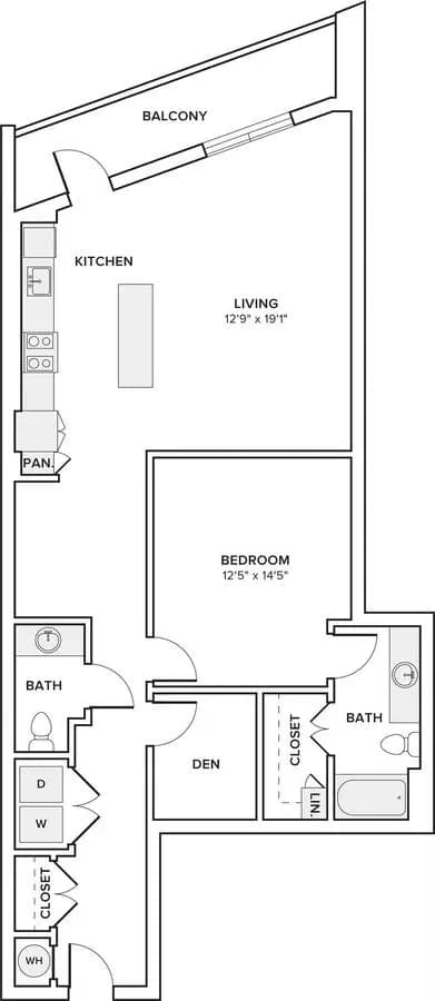 1 Bed • 1 Bath 235 floor plan