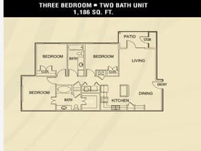 3 Bedroom 1422 floor plan