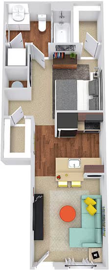 Studio • 1 Bath 1132 floor plan