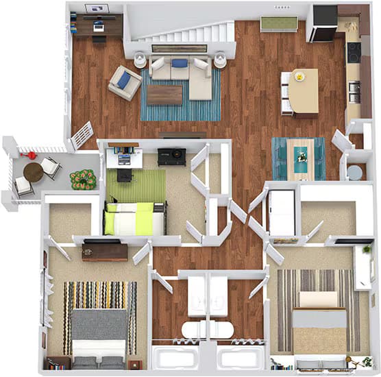 3 Beds • 2 Bath 322 floor plan