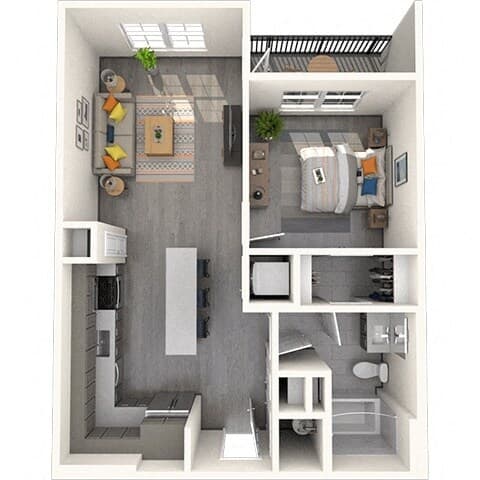 A1 1X1 678-696 SF 7306 floor plan