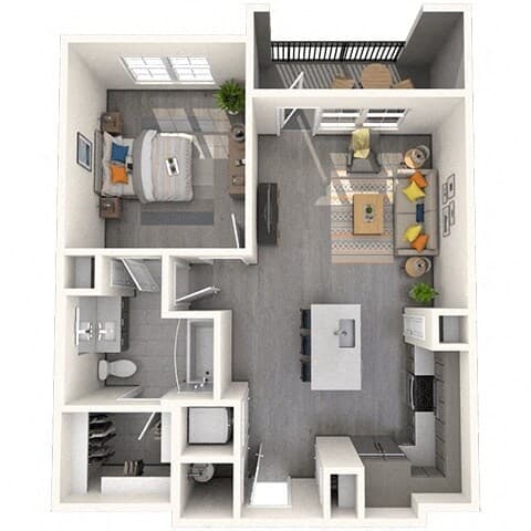 A2 1X1 744-760 SF 3306 floor plan