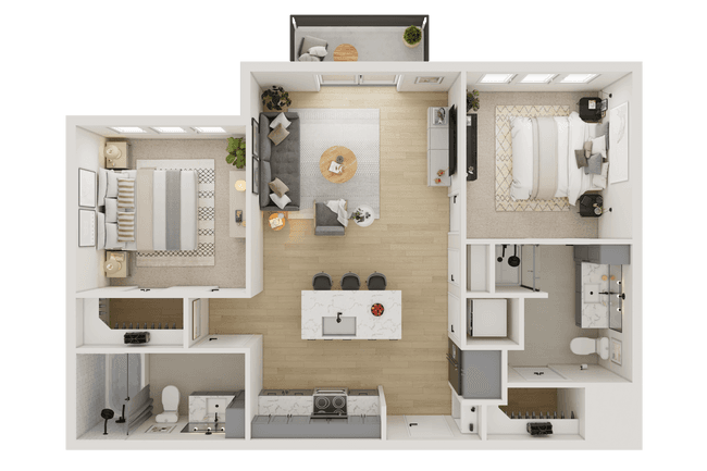 2 Beds • 2 Bath 273 floor plan