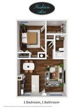 1 Bedroom 1 Bathroom 110 floor plan