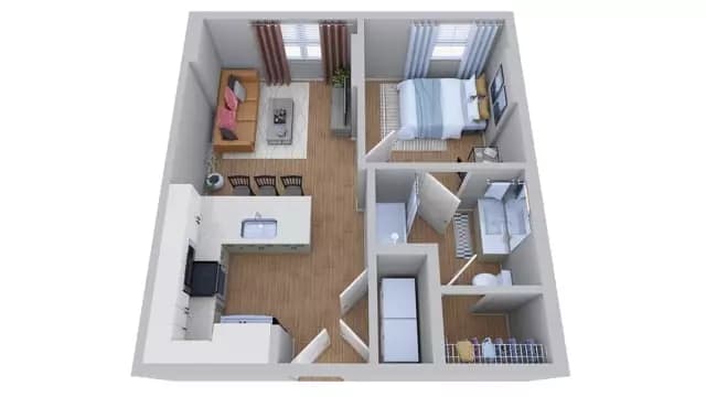 1x1 Grand Upgrade Private floor plan