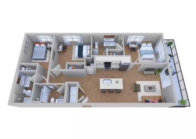 3x3 A Private floor plan