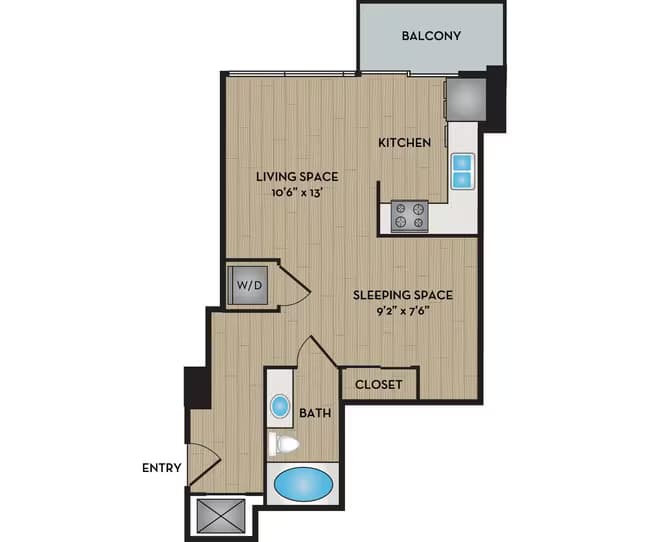 Studio • 1 Bath 0712 floor plan