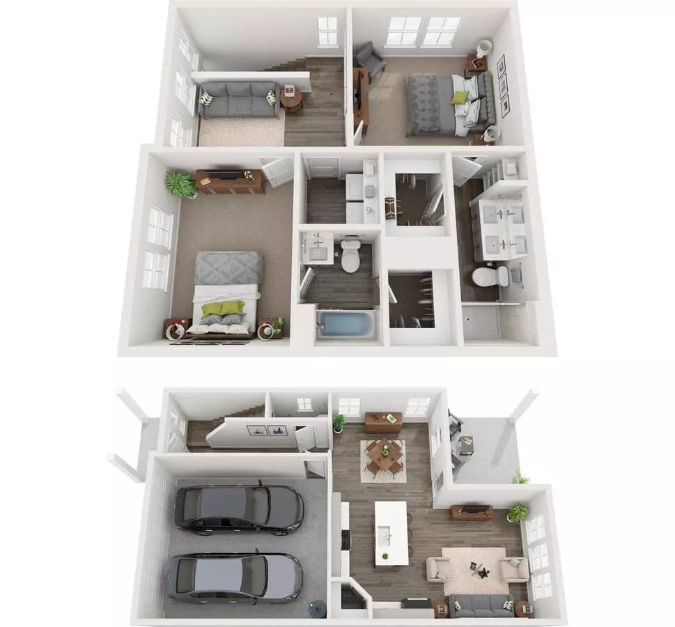 2 Beds • 2 Bath 2217MT floor plan
