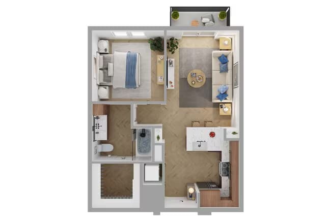1 Bed • 1 Bath 2112 floor plan