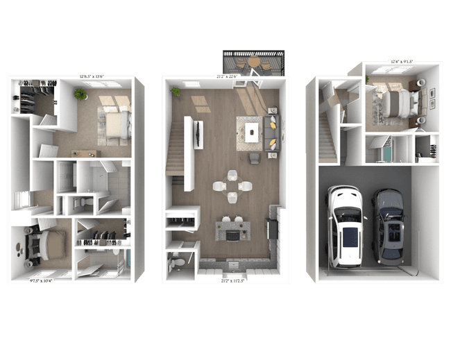 3 Beds • 3 Bath 13013 floor plan